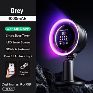 Table Fan Pro F99 Air Purification 100 Levels Adjustable Led Display Household Desktop