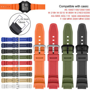 18mm Rubber Dedicated Watch Strap For Casio AQ-S810W SGW-400H W-800H AE-1000W F-108WH W215 MRW-200H AEQ-110W Watch Band Silicone Bracelet