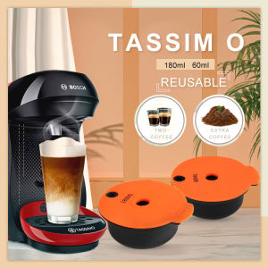 【i Cafilas】[YB01] 180/60ml Reusable Tassimoo Coffee Capsule Pod Cup Filter Espresso Crema Maker Refillable Eco-Friendly for Machine BOSCHh VIVY2 Tassimoo