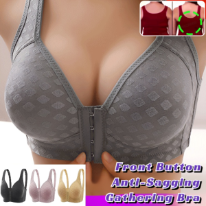 Front Button Anti-Sagging Gathering Underwear Push Up No Steel Ring Bra  Wireless Plus Size Bra  前扣式防下垂聚拢内衣
