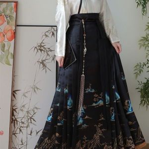 New Original Authentic Hanfu Daily Horse-Face Skirt Traditional Clothing Erxz