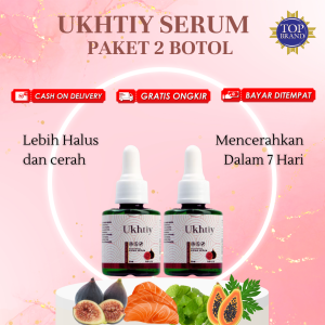[Paket 2 Botol] UKHTIY Youthful Aging Serum | Membantu Mencerahkan dan Melembabkan Kulit serta Menghilangkan Garis Halus pada Wajah  isi 2o ml BPOM