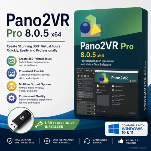Pano2VR Pro 8.0.5 x64 USB SOFTWARE Installer – Plug & Install | FULL VERSION | Perpetual | No CD Drive Needed | Windows Compatible | Fast & Easy Setup | No Internet Required | COMES IN A USB FLASDRIVE | USB | FLASHDRIVE