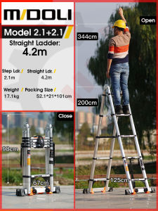 Multi-Purpose Telescopic Ladder MIDOLI with extra Safety (convert to Step or Straight Ladder) -6