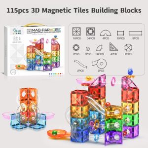 3D Magnetic Tiles Building Blocks/3D Block ToysColour Window Educational Kids Game Toy 115 PCS