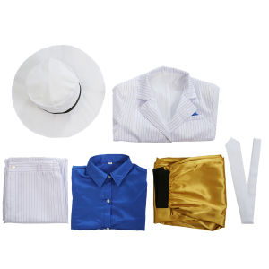 Halloween cos Clothing Michael · Jackson white suit performance outfit stage costume