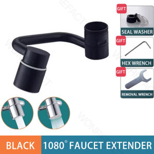 1080 ° Rotatable Extension Faucet Sprayer Head Universal Bathroom Tap Extend Adapter Aerator 2 Spray Modes