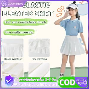 GUOYIHUA จัดส่งทันที สไตล์เกาหลี มีซับในเป็นกางเกง กระโปรงเทนนิสเอวสูง skirt สีพื้น กระโปรง คนอ้วนก็ใส่ได้ กระโปรงทรงแคบ