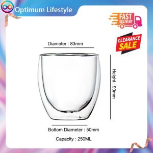 Cup Double layer Glass Non-scalded Heat Insulation Glass Creative Round Cold Drink Coffee Juice Gift
