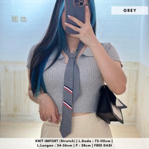 4924 Jihye Tie Knit Crop Top