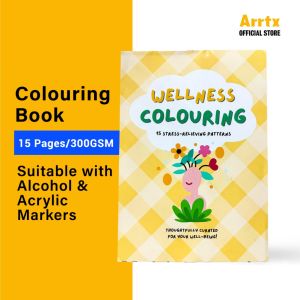Arrtx A4 Wellness Coloring Book – 15 Relaxing Patterns on Premium 300gsm Paper