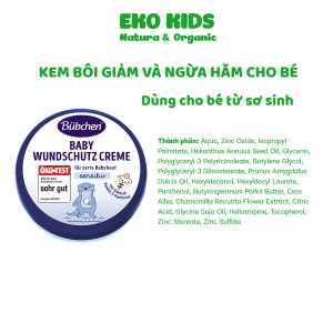 Kem bôi giảm ngừa hăm mẩn ngứa thuần chay cho bé từ sơ sinh Bubchen Baby Wundschutz 150ml