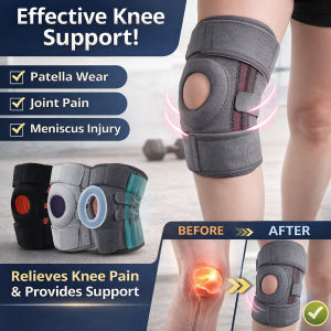 Professional Meniscus Sports Shock Absorbing Knee Brace Open-type Patellar Brace Compression Anti Slip Straps for Running Basketball Fitness
