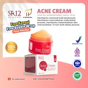 SR12 Acne Cream - Serum Penyembuh Jerawat dengan Vitamin C & Formula Perawatan Kulit Berminyak untuk Pencerahan Wajah