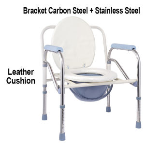 Folding Bedside Commode Chair Bedside and Bathroom Steel Medical 3 in 1 Commode Over Toilet Seat with Commode Bucket Splash Guard and Arms  Heavy Duty Commode Stainless Toilet Chair
