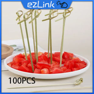100Pcs Knotted Bamboo Skewers Disposable Knotted Stick Barbecue Stick For Cocktail Party Snacks