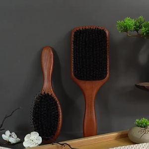 2025 แปรงนวดหนังศีรษะแบบถุงลม ขนหมูป่าไม้บีช สำหรับดูแลเส้นผม ขนไนลอนเรียบ ไม่จับผม DK