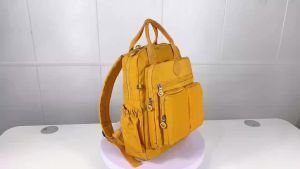 Fashion Multi-pocket Womens Backpack Soft Handle Solid Color Nylon Travel Backpack Lightweight Casual School Backpacks
