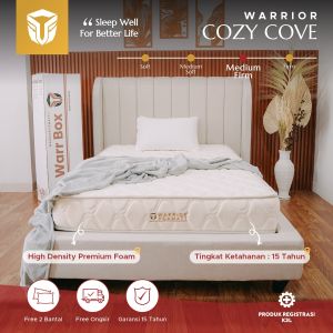 Kasur Busa WARRIOR Ukuran 200x140cm | Kasur Busa in a Box Berkualitas High Density Foam - Free Bantal Guling