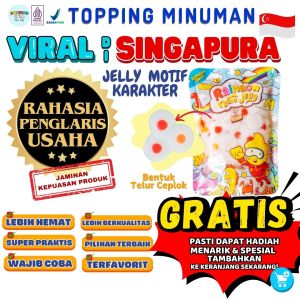 Jelly Motif Karakter Topping Minuman - Jelly Bentuk Telur Ceplok Mini Cocok Untuk Semua Minuman | Popping Boba Meletus Pecah Dimulut Nata Jelly