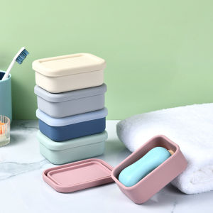 Ginca Solid Shampoo Bar Holder Large Leakproof Travel Soap Case Silicone Soap Box With Draining Layer Enhanced Soap Container
