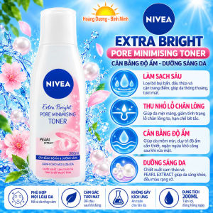 Nước Hoa Hồng Da Nivea Extra Bright Pore Minimising Toner 200ml – Dưỡng Ẩm Sáng Da