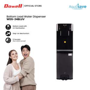 Dowell WDS-24BLUVF Bottom Load Water Dispenser with Foot Pedal and UV Sterilization Hot & Cold 3 Faucets Efficiency Compressor