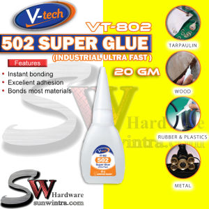 V-TECH VT-802 #502 Super Glue (Ultra Fast) Industrial Ultra Fast Instant Glue 20GM VT802