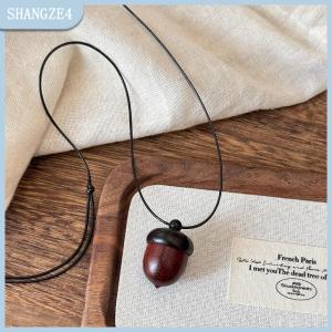【SHANGZE4】 Creative Openable Acorn Pendant Long Necklaces Choker For Women Men Niche Sweater Chain Jewelry Gift