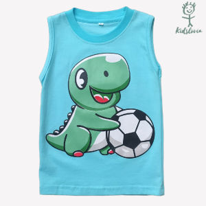 Kaos Kutung / Singlet Anak Seri Dino Dinosaurus Bahan Katun untuk Anak Usia 1-6 Tahun dan Balita