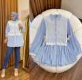 ATASAN KEMEJA  WANITA TERBARU ARUNI BLOUSE SALUR KOMBINASI BRUKAT PREMIUM. 
