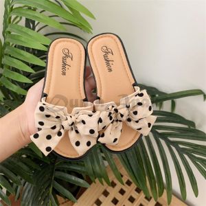 SANDAL SELOP ANAK PEREMPUAN TERBARU / SENDAL FLAT ANAK CEWEK MOTIF PITA POLKADOT KEKINIAN / SANDAL KARET BERKUALITAS