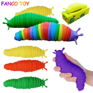 2022 Fidget Slug Toy 3D Printed Toy Articulated Slug Flexible Silicone Friendly Ball-jointed Slug Which Curls Up Sensory Toy Anti-stress Rainbow Fidget Toys Christmas Gifts