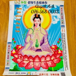 Bức Tranh Đính Đá Phật Quan Âm Phong Cách Hiện Đại 40x52cm YN2057