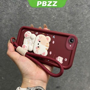 PBZZ Case for OPPO A83 phone casing Softcase Silicone shockproof Cover new design aesthetic with holder 360 ° makeup mirror for girl cute pink cat JTDTMZJ3
