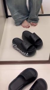 [Free Shipping] Thick-Soled Letter-Printed Slippers Fashionable Outdoor Wear Height-Increasing Sandals Summer Cross-Strap Slippers