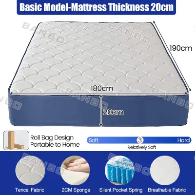 【10-Years WARRANTY】8.1 inch bed Mattress Memory Foam Spring Mattress Single/Twin/Double/Queen/King Size foam for bed 2 person bed foam for single bed foam mattress with foam for bed family size sale mattress foam bed