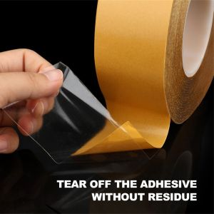 50Meters/roll Tape High Temperature Resistance PET Double Sided Tape No Trace Transparent Heat Resistant Strong Double-Sided Adhesive Tape