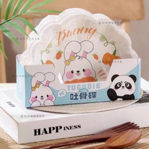 OHHDEER  Pinggan Pakai Buang Kartun Anti Minyak (45pcs) Disposable Cartoon Oil Resistant Fruit Plate