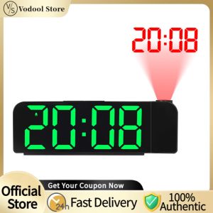 Decorative Projection Alarm Clock with Adjustable Brightness for Home Office and Bedroom Stylish Bedside Accessory with Large Display and Night Light