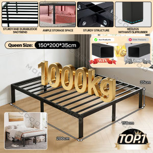 【24 Hours Shipped】Metal Bed Frame Royal Minimalist Iron Bed Frame Premium High Load Bearing Queen\King Steel Bed Frame Metal Bed Frame