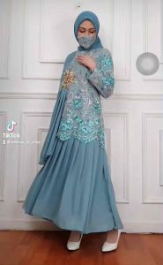 GAMIS DUYUNG SELENGANG REDAH/GAMIS DUYUNG SELENDANG BORDIR/GAMIS SELENDANG