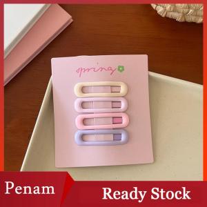 [PAM] 4Pcs set Pink Simple Heart Star Hair Clips For Girls Cute Hairpin Barrettes Fashion Accessories Gift