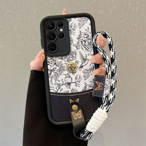 Ốp lưng Samsung S25 Ultra cho Samsung S25 Ultra [Mới dây buộc + vỏ mềm silicon chống sốc kết cấu da hoạt hình dễ thương vỏ điện thoại bảo vệ máy ảnh nam nữ]