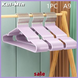 Kui-Min Clothes Hanger Hanger With Grooves For Airing Children Adult Metal Simple Thick Non-slip Dip Plastic Coat Hanger Blue Green