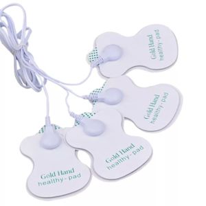 Extra Replacement 4 Ways 2.5mm Leading Wire Cable + 4pcs Skin Adhesive Electrode Pads for Digital Pulse Therapy Body Massager Machine