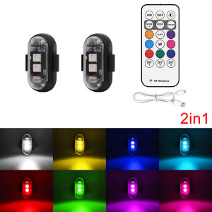 2/4/6/8 pcs LED Aircraft Strobe Lights Remote Control 8 Colors Anti-Collision LED Lights for Car Motorcycle Drone Aircraft Bike