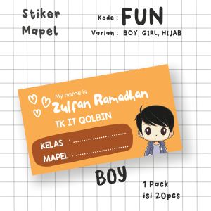 Mrronies - Stiker & Label Mata Pelajaran Sekolah / Mapel Buku Custom ANAK TK SD