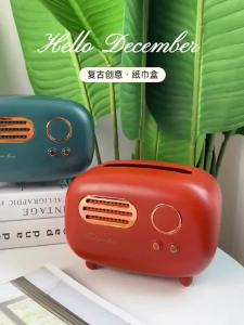 เปียกผ้าเช็ดทำความสะอาดกล่องเก็บสก์ท็อปผู้ถือกระดาษตกแต่งบ้านผ้าเช็ดปากกรณีวิทยุรูปร่างเครื่องประดับหัตถกรรมกล่องกระดาษทิชชูกันฝุ่น