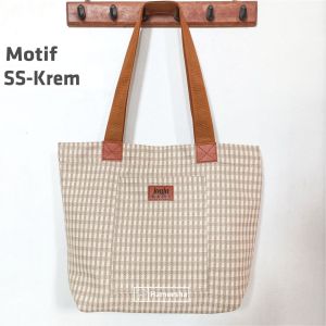 Tas totebag wanita cewek perempuan tote ibu ibu untuk kuliah kerja kantor sekolah laptop bahan kain tebal resleting model korean style simpel TSW TKS